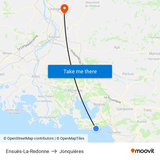 Ensuès-La-Redonne to Jonquières map