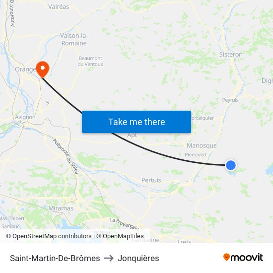 Saint-Martin-De-Brômes to Jonquières map
