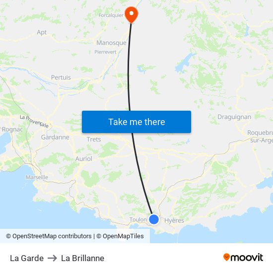 La Garde to La Brillanne map