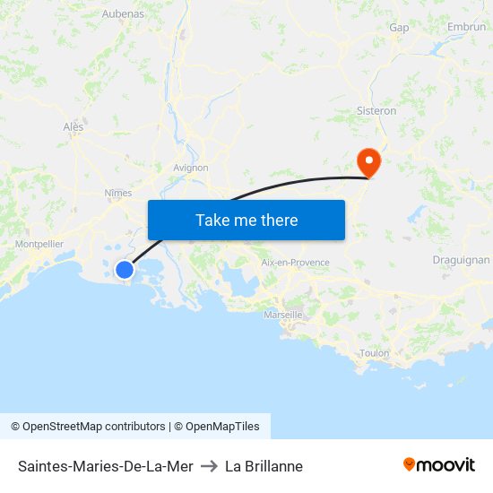 Saintes-Maries-De-La-Mer to La Brillanne map