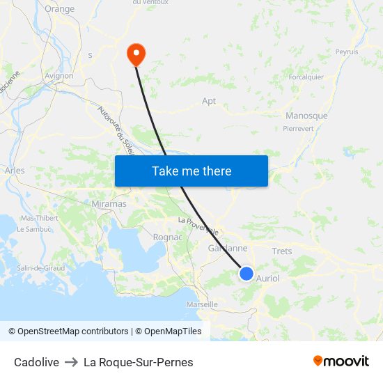 Cadolive to La Roque-Sur-Pernes map