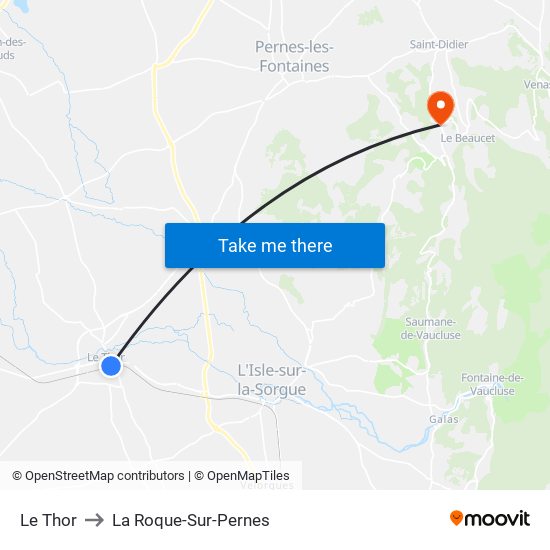 Le Thor to La Roque-Sur-Pernes map