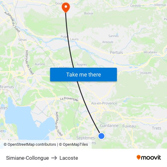 Simiane-Collongue to Lacoste map