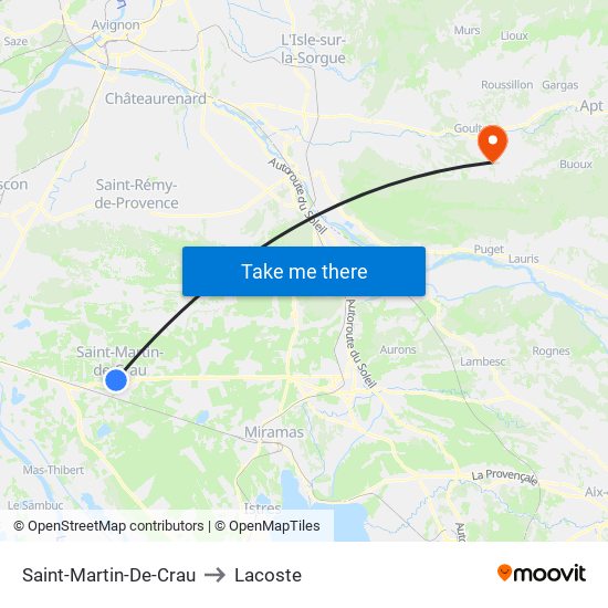 Saint-Martin-De-Crau to Lacoste map