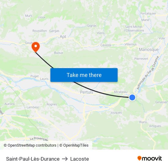 Saint-Paul-Lès-Durance to Lacoste map