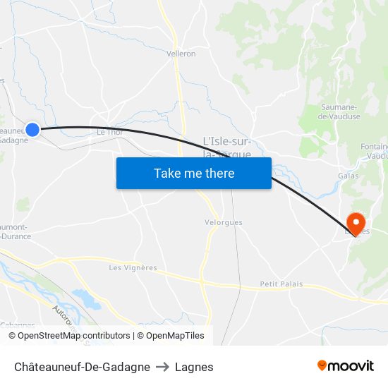 Châteauneuf-De-Gadagne to Lagnes map