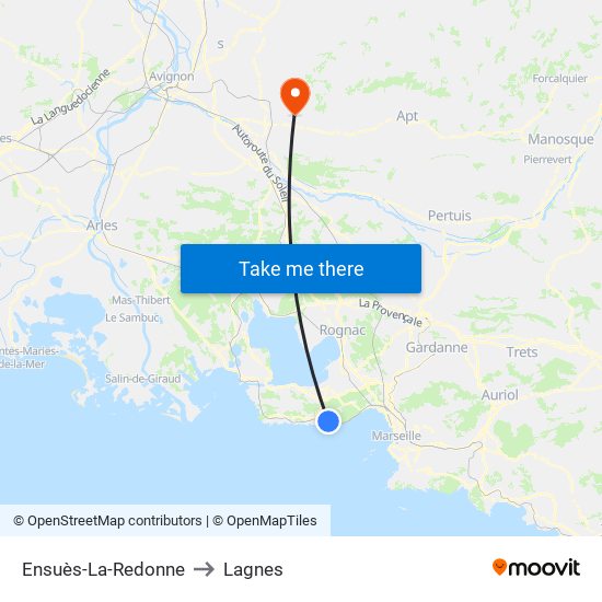 Ensuès-La-Redonne to Lagnes map