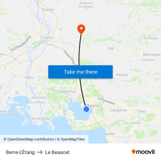 Berre-L'Étang to Le Beaucet map