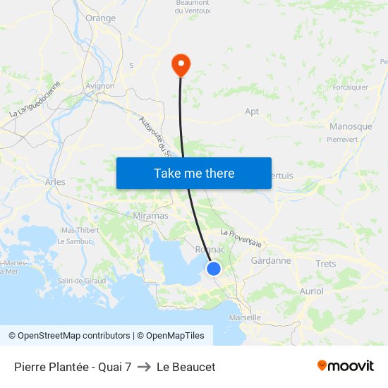 Pierre Plantée - Quai 7 to Le Beaucet map