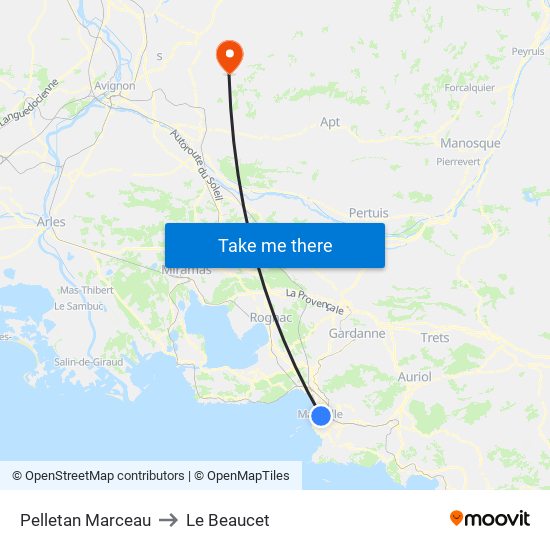 Pelletan Marceau to Le Beaucet map