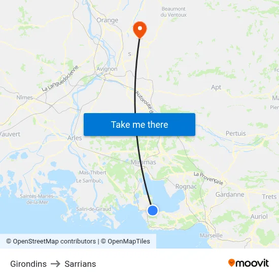 Girondins to Sarrians map