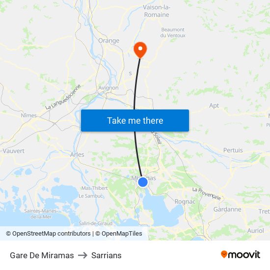 Gare De Miramas to Sarrians map