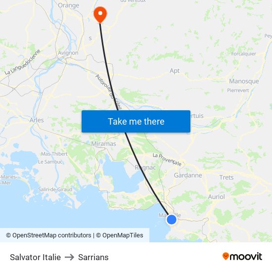 Salvator Italie to Sarrians map