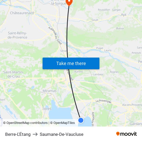 Berre-L'Étang to Saumane-De-Vaucluse map