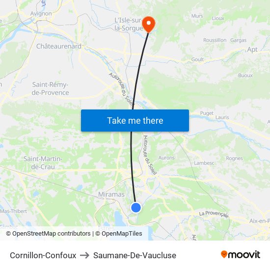 Cornillon-Confoux to Saumane-De-Vaucluse map