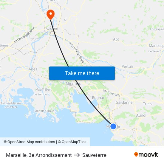 Marseille, 3e Arrondissement to Sauveterre map