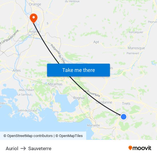 Auriol to Sauveterre map