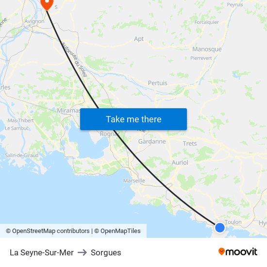 La Seyne-Sur-Mer to Sorgues map