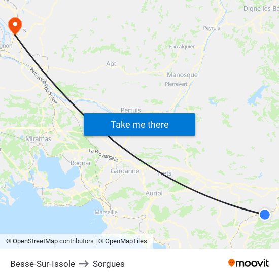 Besse-Sur-Issole to Sorgues map