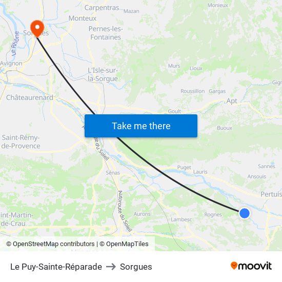 Le Puy-Sainte-Réparade to Sorgues map