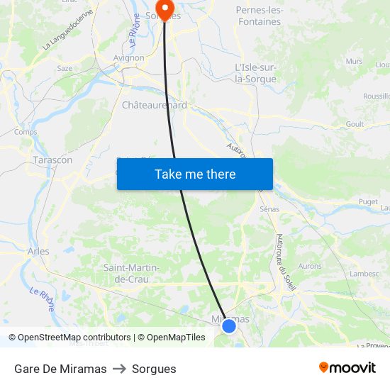 Gare De Miramas to Sorgues map