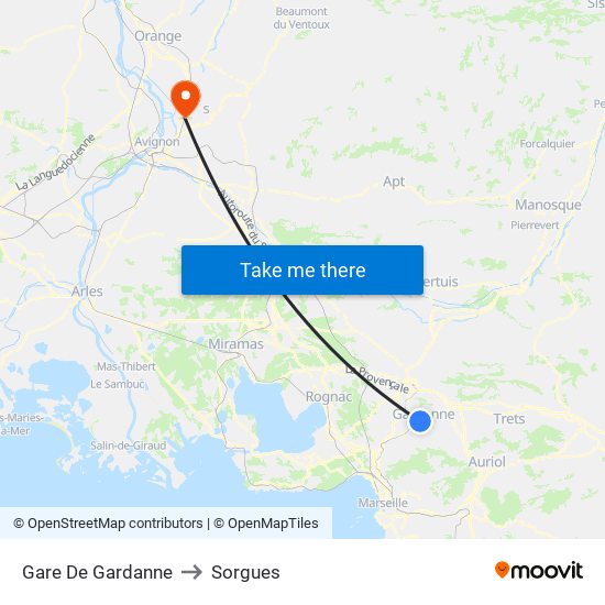 Gare De Gardanne to Sorgues map