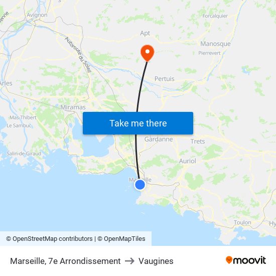 Marseille, 7e Arrondissement to Vaugines map