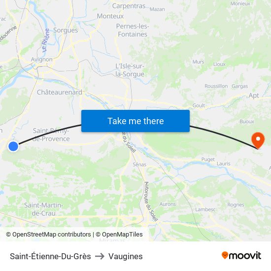Saint-Étienne-Du-Grès to Vaugines map