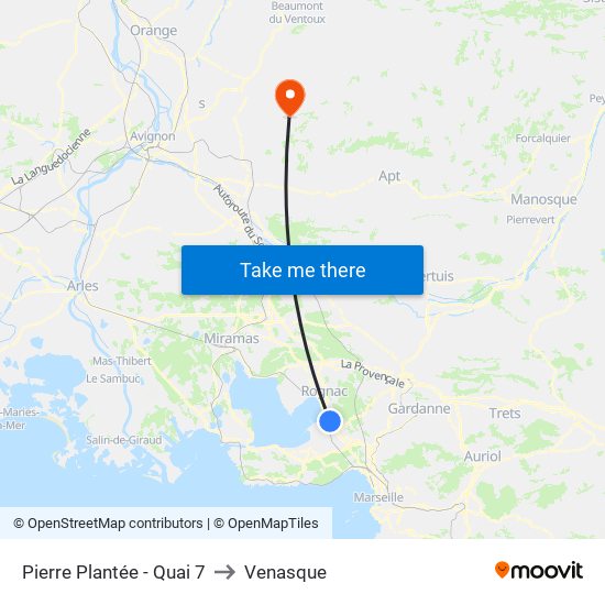 Pierre Plantée - Quai 7 to Venasque map