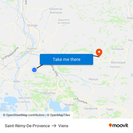 Saint-Rémy-De-Provence to Viens map