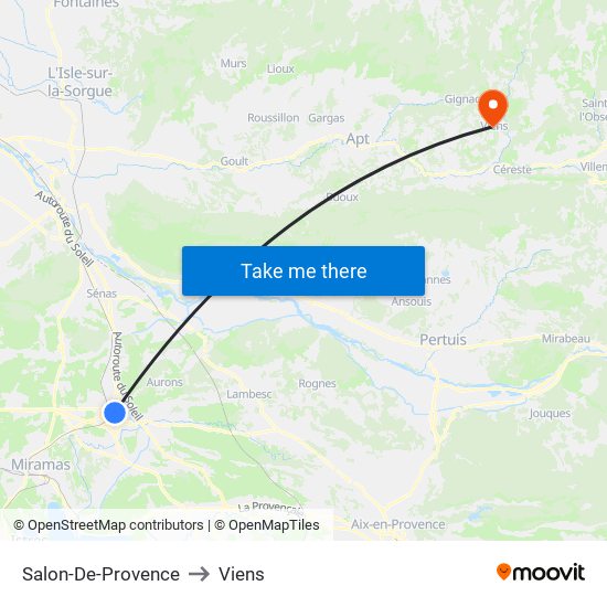 Salon-De-Provence to Viens map