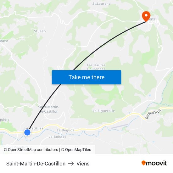 Saint-Martin-De-Castillon to Viens map