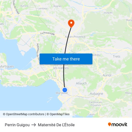 Perrin Guigou to Maternité De L'Étoile map