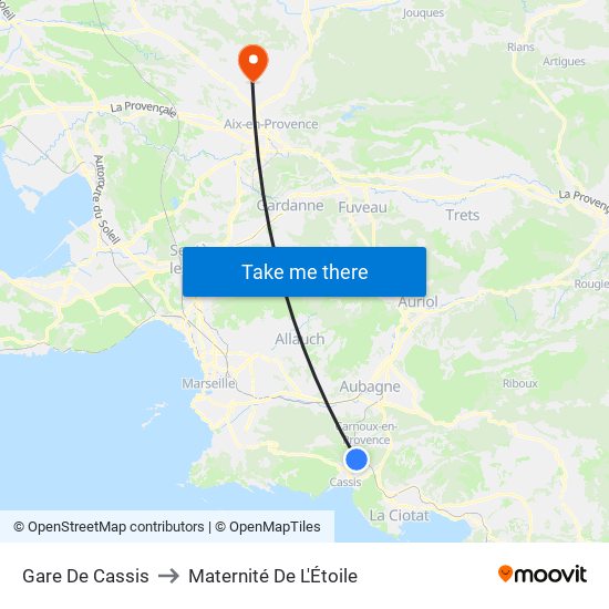 Gare De Cassis to Maternité De L'Étoile map