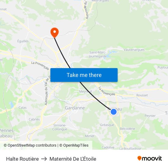 Halte Routière to Maternité De L'Étoile map