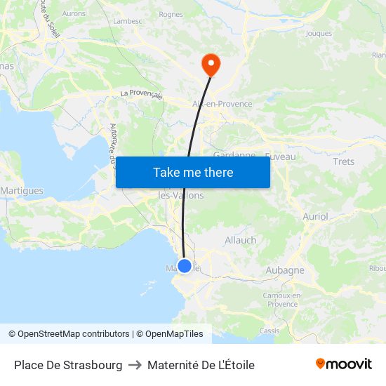 Place De Strasbourg to Maternité De L'Étoile map