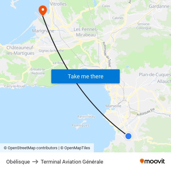 Obélisque to Terminal Aviation Générale map