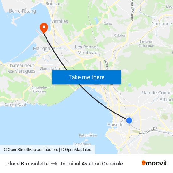 Place Brossolette to Terminal Aviation Générale map