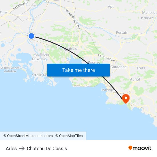 Arles to Château De Cassis map