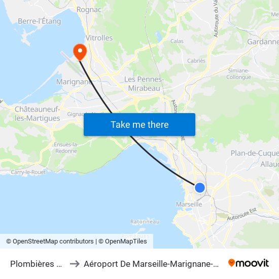 Plombières Arnal to Aéroport De Marseille-Marignane-Provence map