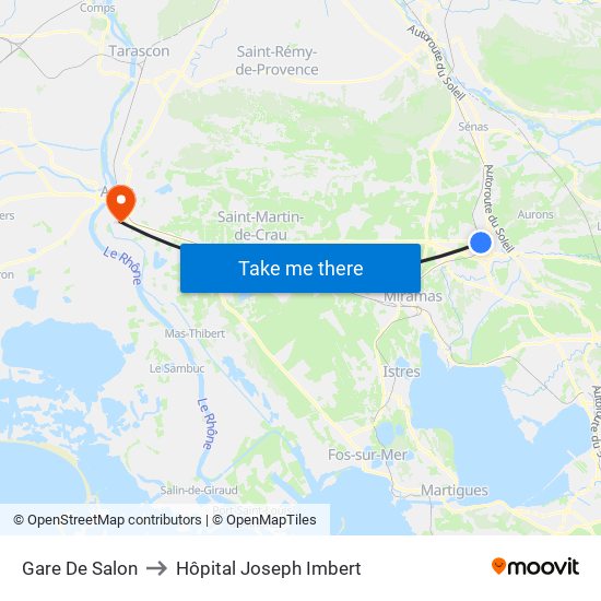 Gare De Salon to Hôpital Joseph Imbert map