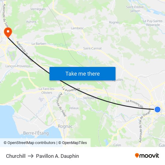 Churchill to Pavillon A. Dauphin map
