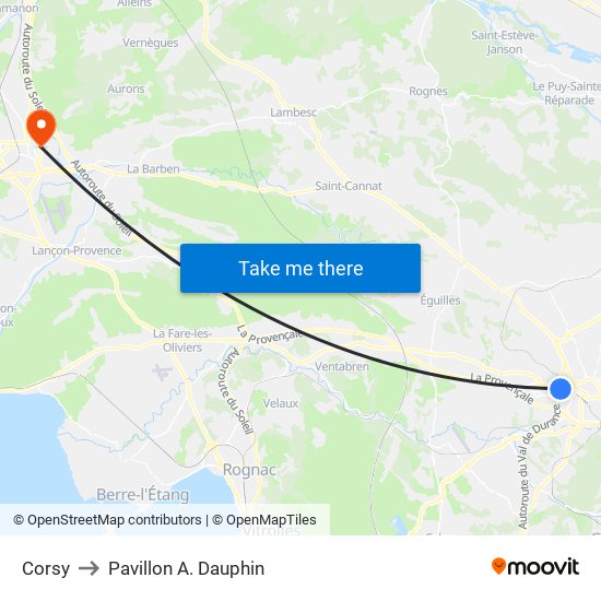 Corsy to Pavillon A. Dauphin map
