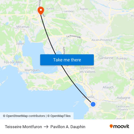 Teisseire Montfuron to Pavillon A. Dauphin map