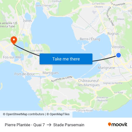 Pierre Plantée - Quai 7 to Stade Parsemain map
