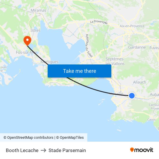 Booth Lecache to Stade Parsemain map