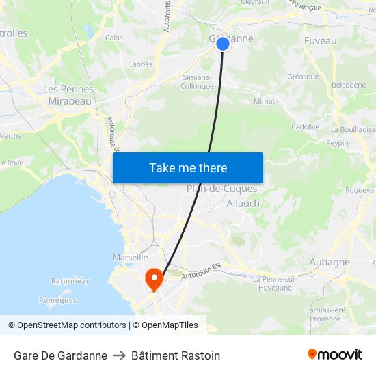 Gare De Gardanne to Bâtiment Rastoin map