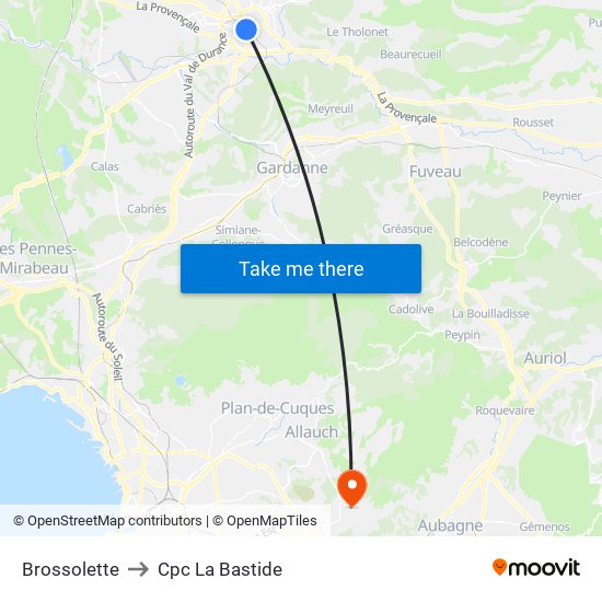 Brossolette to Cpc La Bastide map