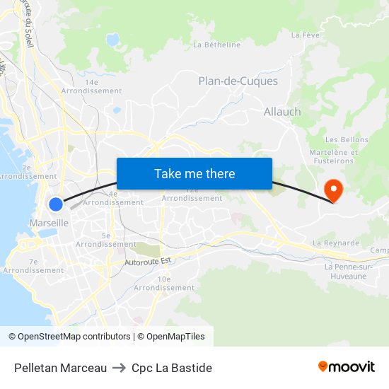 Pelletan Marceau to Cpc La Bastide map