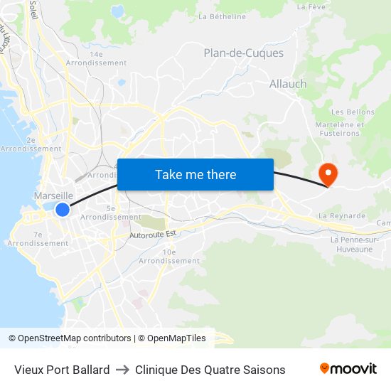 Vieux Port Ballard to Clinique Des Quatre Saisons map